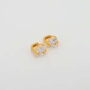 Square Elegance Hoops Gold