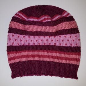 Oppskrift: Bringebærdropslue – Raspberry candy beanie