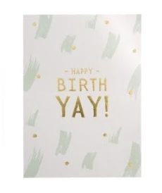 Happy Birth Yay Gold Foil Postcard