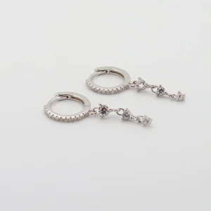 Lucky Charm Hoops Silver