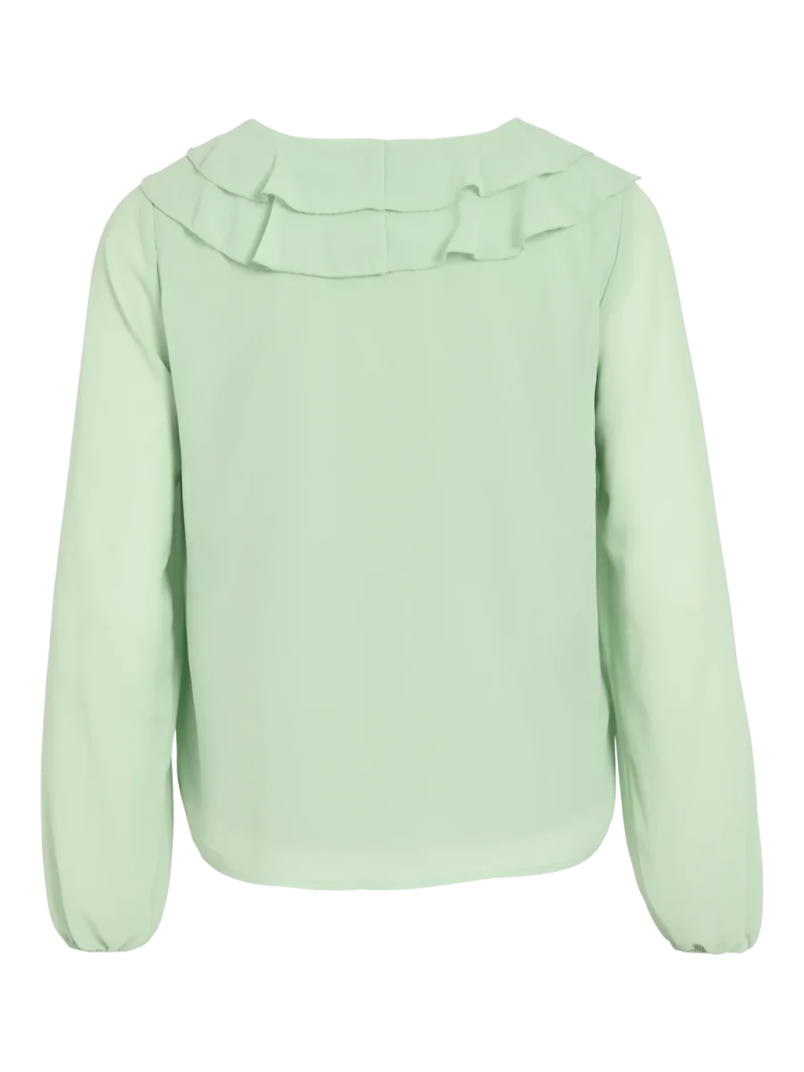 Viane L/s V-Neck Frill Top - Noos - Image 5