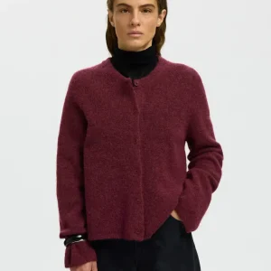 Selected Femme - Lulu classic cardigan burgunder