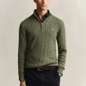 Cotton Cable Half Zip